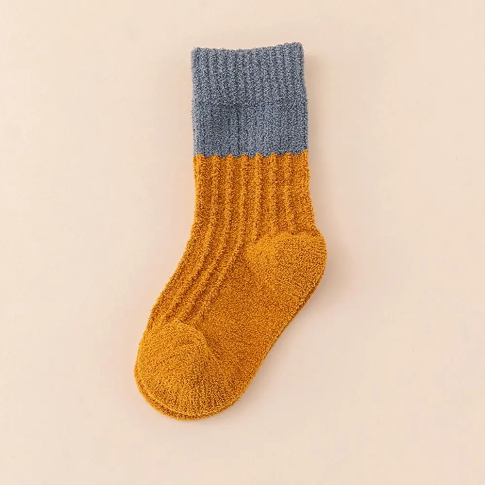 Warm Elastic Autumn Winter Coral Fleece Home Sleeping Socks Gifts Children Floor Socks Striped Socks Mid Tube Socks Kids Socks