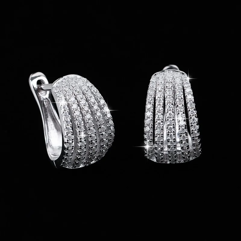 

ZFSILVER модные серьги из серебра 925 пробы с муассанитом, классический изысканный дизайн, серьги с дуговой волной, очаровательные женские аксессуары, вечерние ювелирные изделия, подарок105