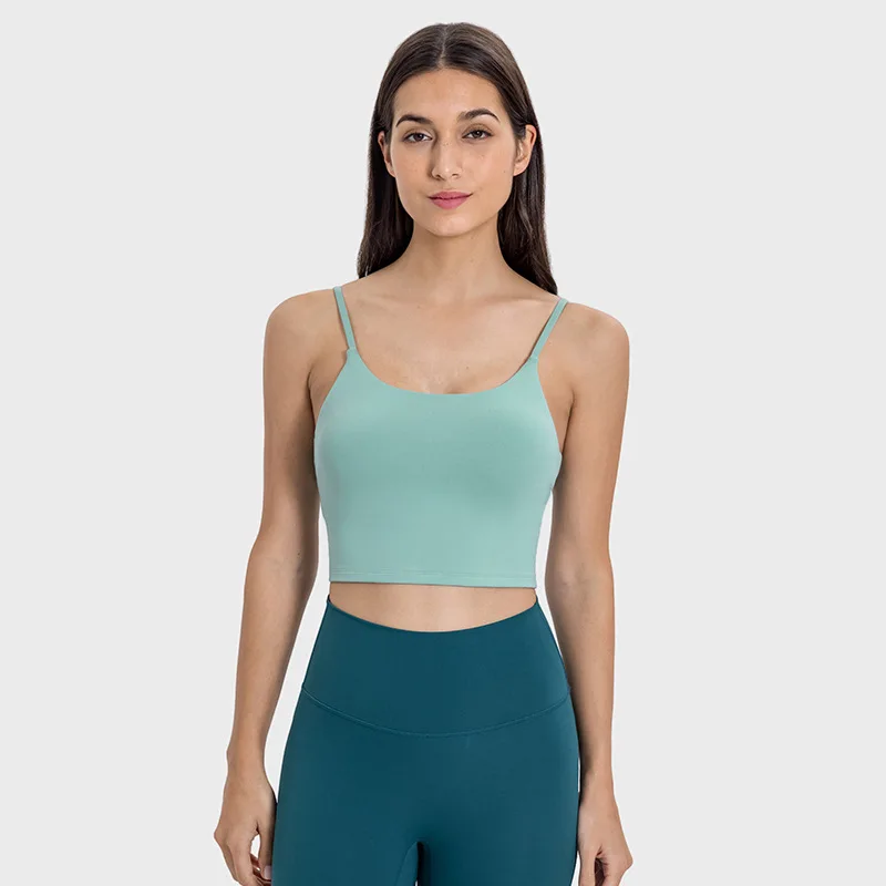 Sujetador deportivo de realce para mujer, ropa interior fija con almohadilla para Yoga, Tops deportivos, chaleco transpirable para correr, ropa de gimnasio