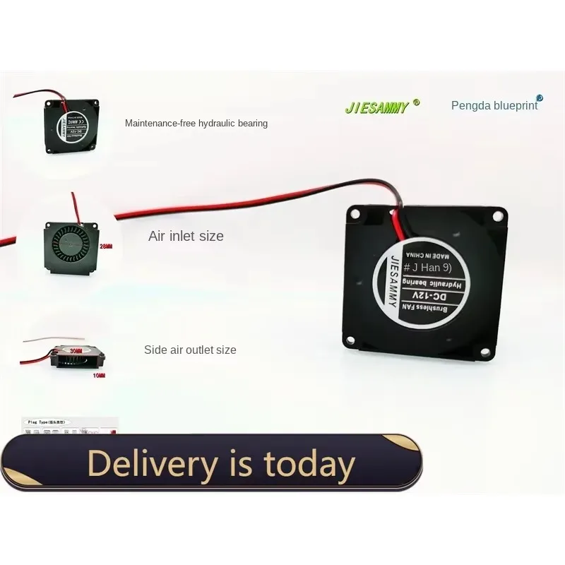 

pa JIESAMMY Hydraulic 4010 Turboblower 24V 12V 5V 4CM 8000 RPM 3D Printer Fan40*40*10MM