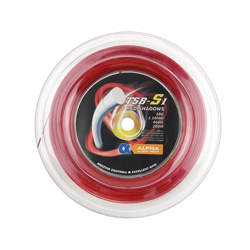 Alpha Tennis Racket String Polyester 1.24mm 200m Reels1.24mm Elastic Durable Tennis Line Ball Control Tennis Lines Germany Made