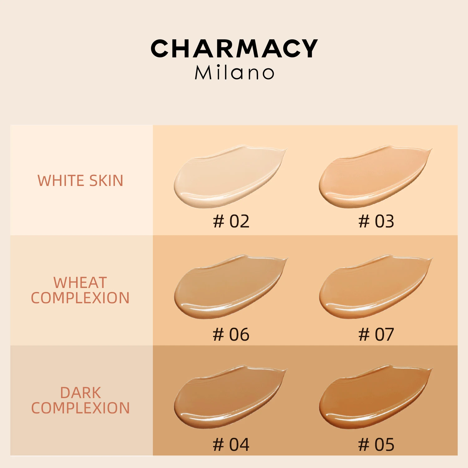 CHARMACY 30ml Matte High Coverage Foundation Concealer High Quality Professional Foundation Cream for Face Women Makeup Base