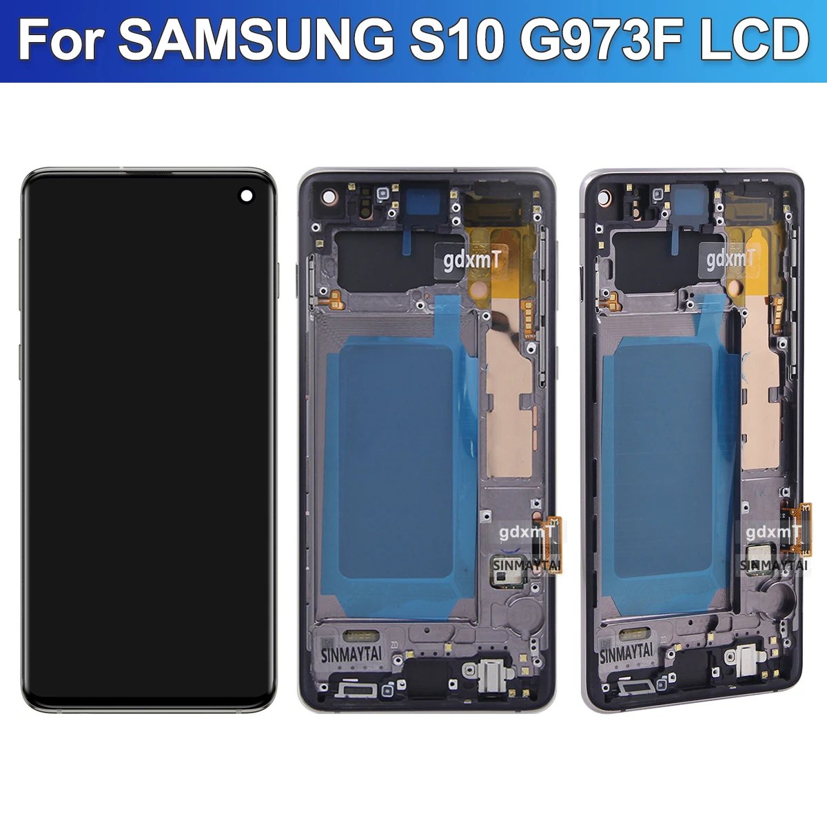 AMOLED For Samsung S10 LCD Display Touch Screen Digitizer Assembly For Samsung S10 G973, G973F, SM-G973F,SM-G973U With Frame