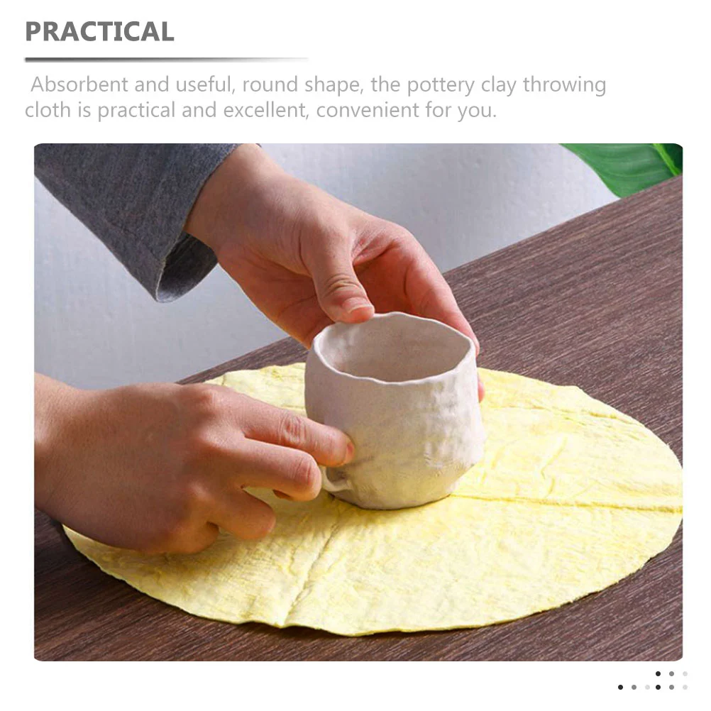 Pottery Round Absorbent Cloth Wheel Smoothing Clay Wedging Board Pad Throwing for Tool Accessories Work