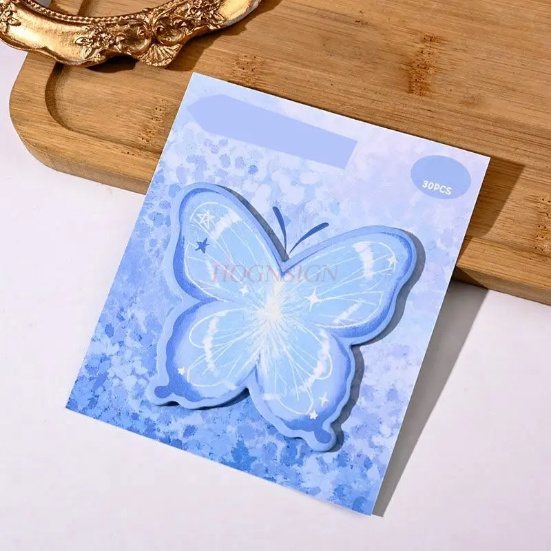 1pack High appearance butterfly sticky sticky sticky sticky note for teenage students to use as a memo and message stick