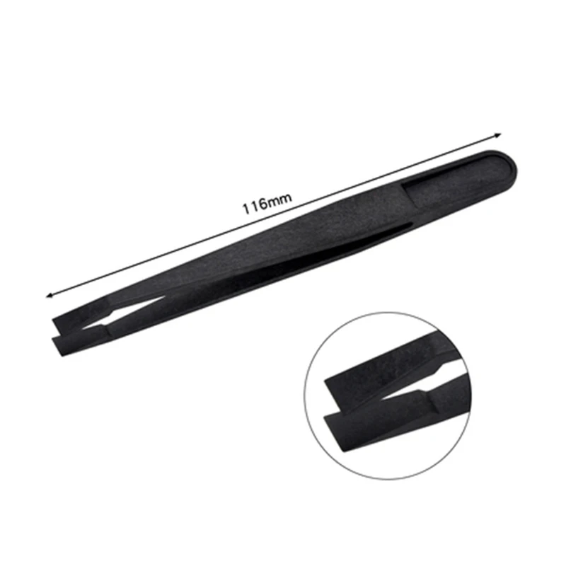 Anti-static DIY Crafts Hand Clip Black Carbon Fiber Plastic Tweezers Dropsale