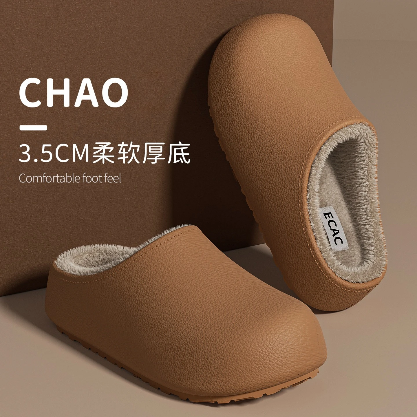 Winter Casual Men's Slippers Indoor Waterproof Home Shoes Fur Flat Warm Fashion Couples Bedroom Houseshoes Slipeprs for Man