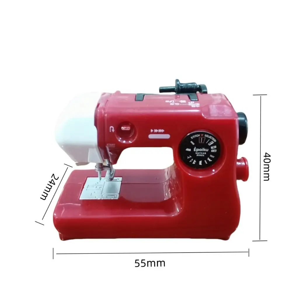 Mini Portable Sewing Machine Model Plastic Household Miniature Sewing Machine Toy Dollhouse Accessories