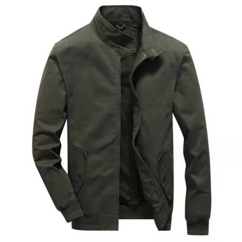 

New Men's Thickened Warm Casual Men's Solid Color Long-Sleeved Lapel Work Jacket Fashionable Work Washed Aviator Jacket