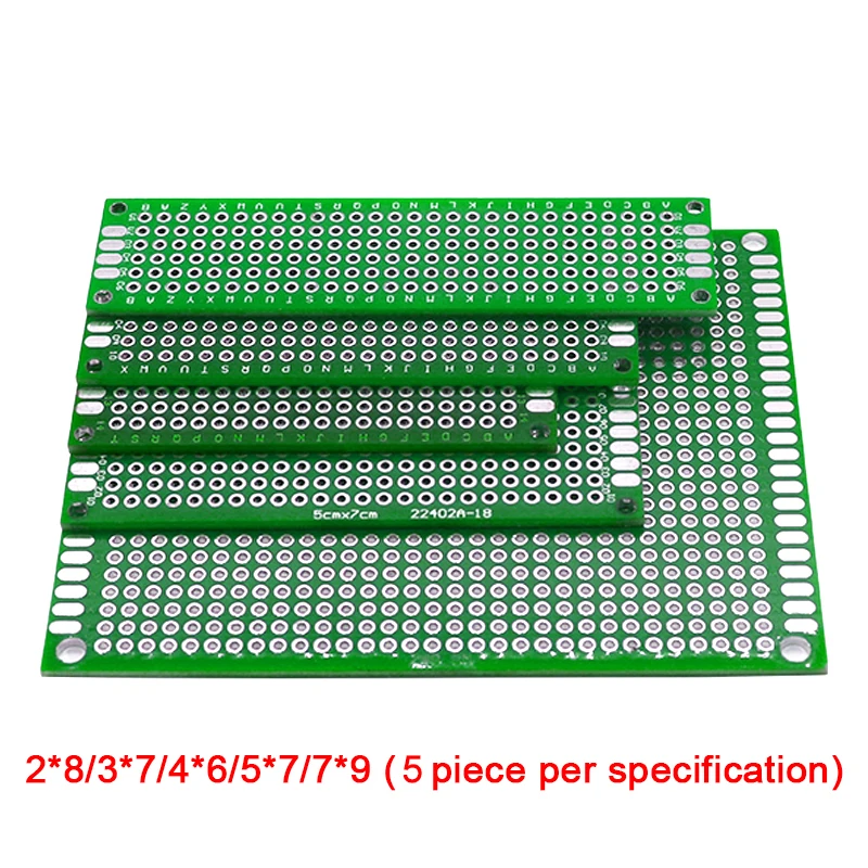 25 Stück blaue Platine Prototyp Platine Schaltung Proto board Universal Strip board Prototyping 2x8 3x7 4x65x7 7x9cm 5 Stück je gemischt