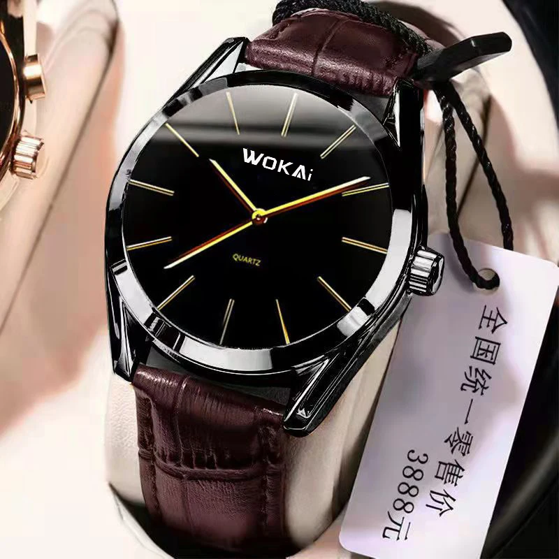 Wokai brand high quality fashion waterproof quartz band waterproof wrist watch retro women's cosmic ray luminous clock