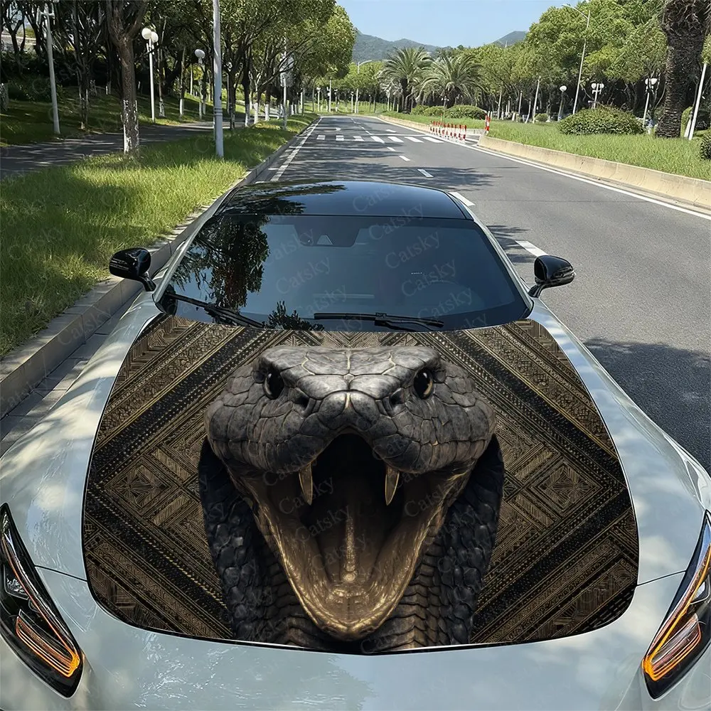 

Dark Cobra Car Hood Decal Sticker, Durable Car Vinyl Wraps Suitable For Most Vehicles, Car Engine Hood Protective Film Gift,Car