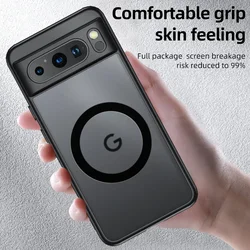 For Google Pixel 9 8 Pro XL 7 8a 7a Case Magnetic Wireless Charging Translucent Frosted Shockproof Bumper Soft Cover Accessory