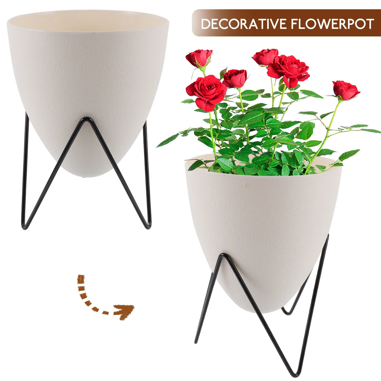 

Self-Watering Flowerpot Automatic Water Absorption For Succulents Small Plants White Hydroponic Plant Pot Desktop Garden Supply
