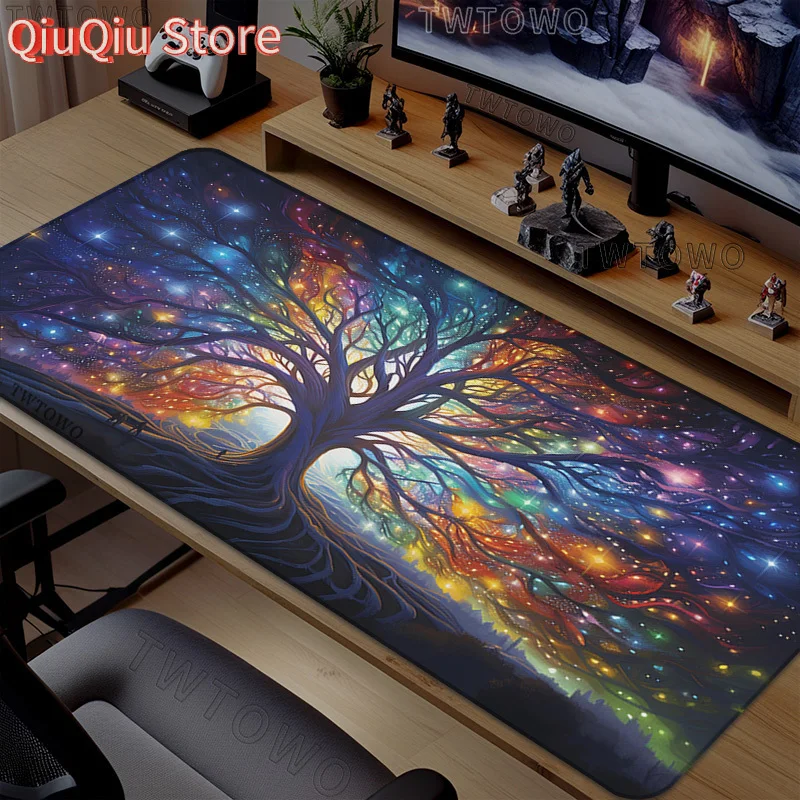 Lebensbaum Mauspad Gaming Print-on-Demand Großes HD Neues Mauspad XXL Schreibtischunterlage Spielmatte Büro Naturkautschuk Weiche PC-Mausmatte
