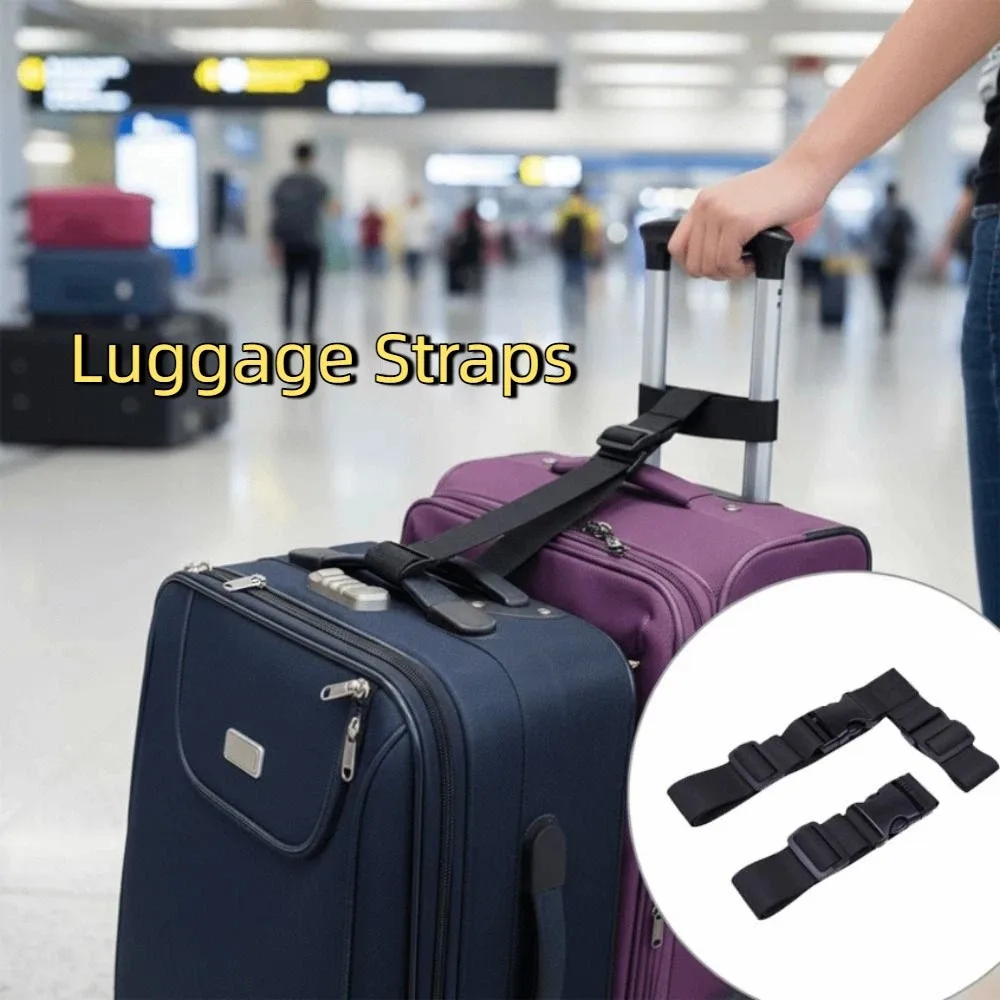 

2SET Adjustable Luggage Straps Anti-Lost Secure Fastening Anti-theft Strap Portable Nylon Material Travel Bag Belt