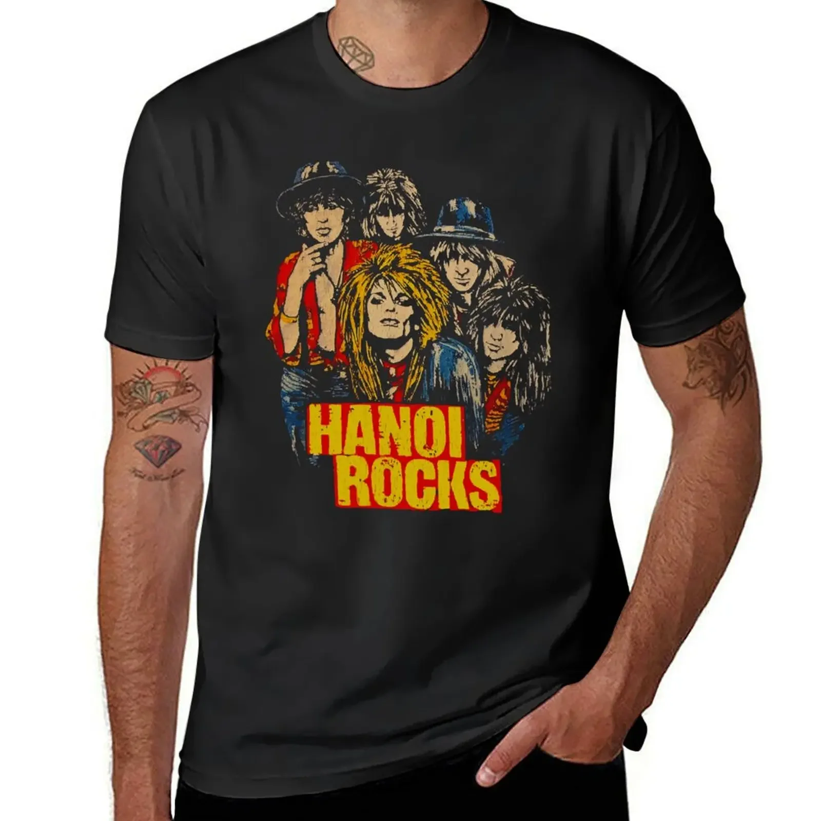 Hanoi Rocks Vintage T-Shirt Short sleeve tee anime figures anime clothes man clothes shirts men graphic