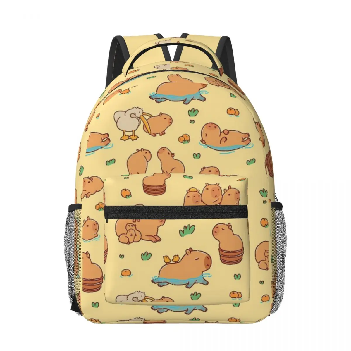 

Capybara Cute Seamless Pattern, Yellow New Fashion High Capacity Waterproof College Backpack Trendy Laptop Travel Book Bag