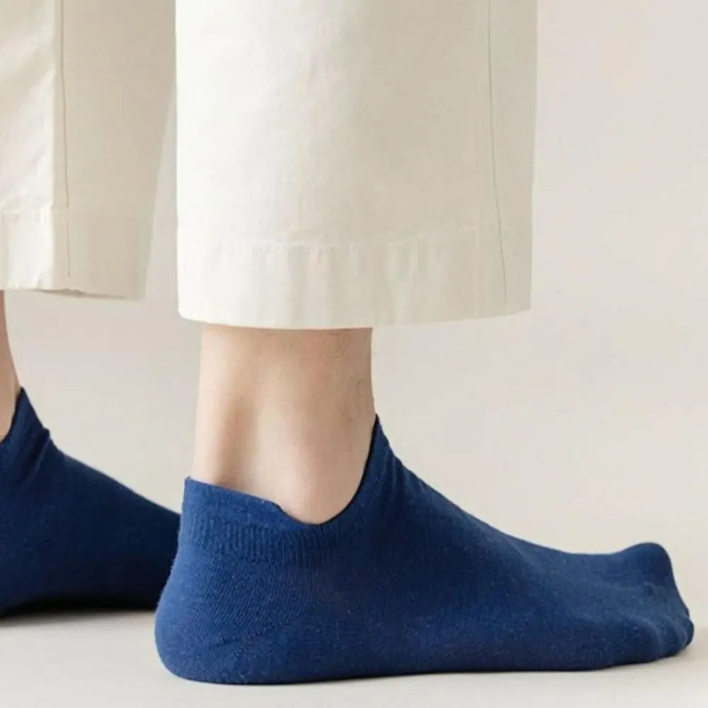 

5Pairs Breathable Cotton Men Short Cotton Socks English Letter Boat Sock Male Hosiery Thin Non-Slip Men Sport Socks Travel