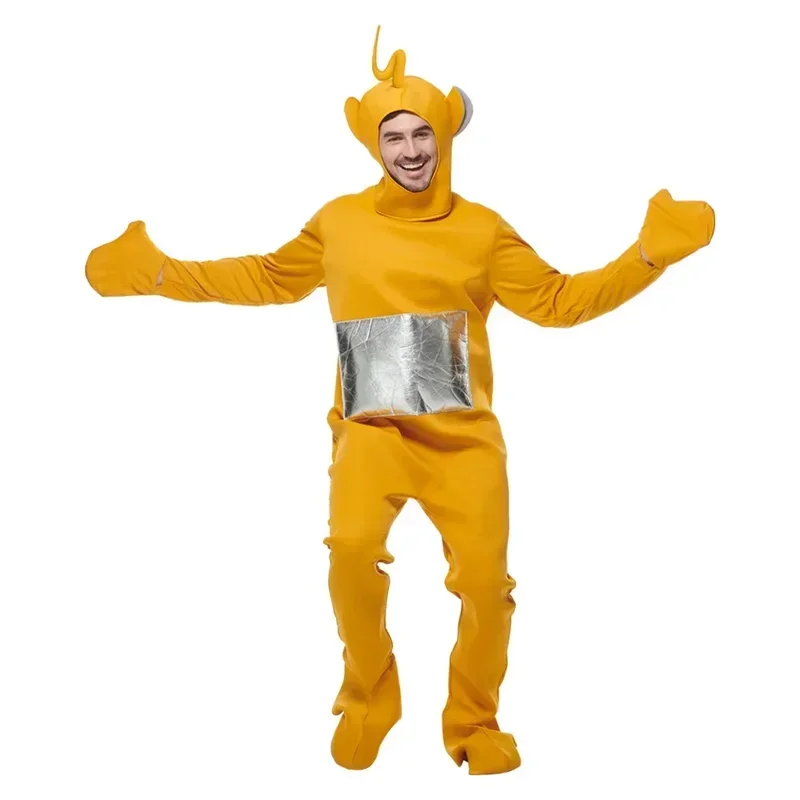 Cosplay Kostuum voor Volwassen Jumpsuit Hoofddeksel Grappige Tinky Winky Dipsy Laa-Laa Po Halloween Carnaval Kostuum Kleding