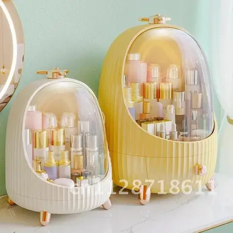 

Cosmetic Organizer Makeup Storage Box Penguin Waterproof Desktop Organizer Creative Beauty Box Shelf Drawer Display Cabinet Egg