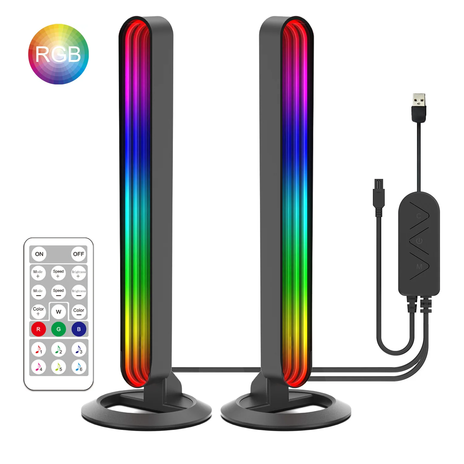 RGB LED Light Bar Abyss Lamp E-sports Game Bluetooth Ambient Night Light Remote Control Pick Up Rhythm Light Desktop Decoration