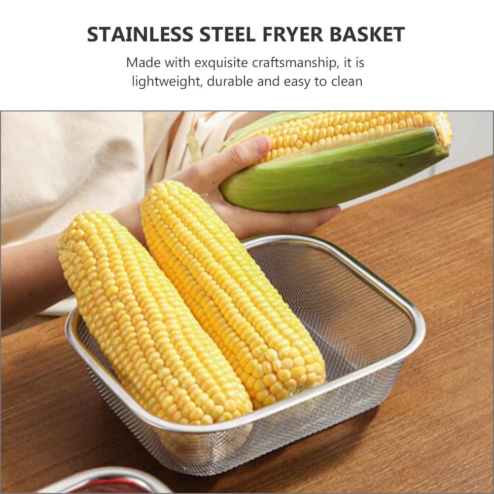 

Stainless Steel Frying Basket Convenient Storage and Filtration of Fried Food Chip for Metal French Fryer Pan