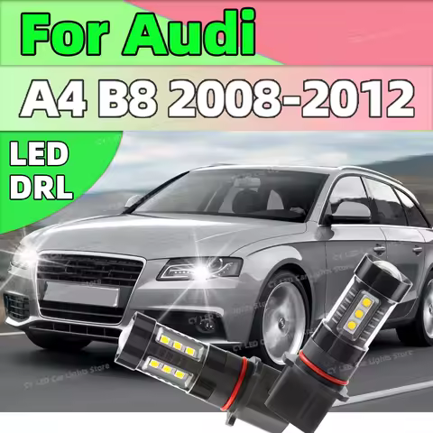 2pcs DRL Lamp P13W Canbus LED Bulbs Daytime Running Light 6000K White For Audi A4 B8 2008 2009 2010 2011 2012