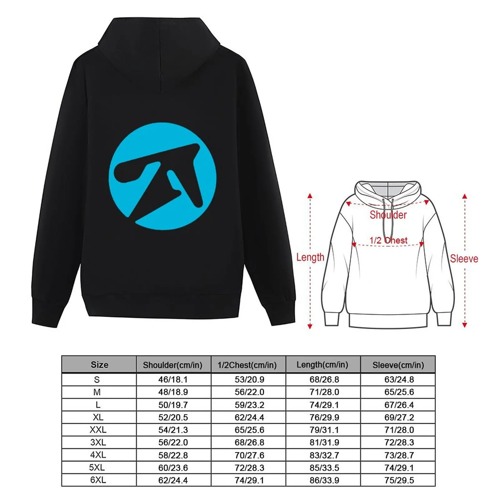 شعار Aphex Twin البديل باللون الأزرق هوديي يرتدي الرجال قميص مقنع ملابس رجالية ملابس للرجال جديدة في هوديس