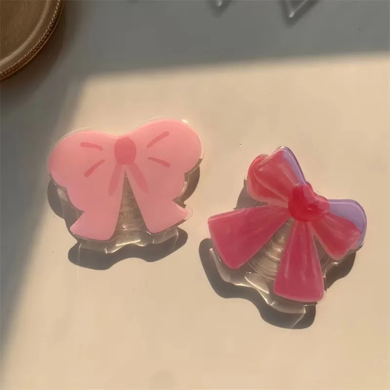 Korean Cute Cartoon Black Bowknot Griptok Bracket For iPhone 17 Samsung Universal Phone Accessories Phone Holder Grip Tok Stand