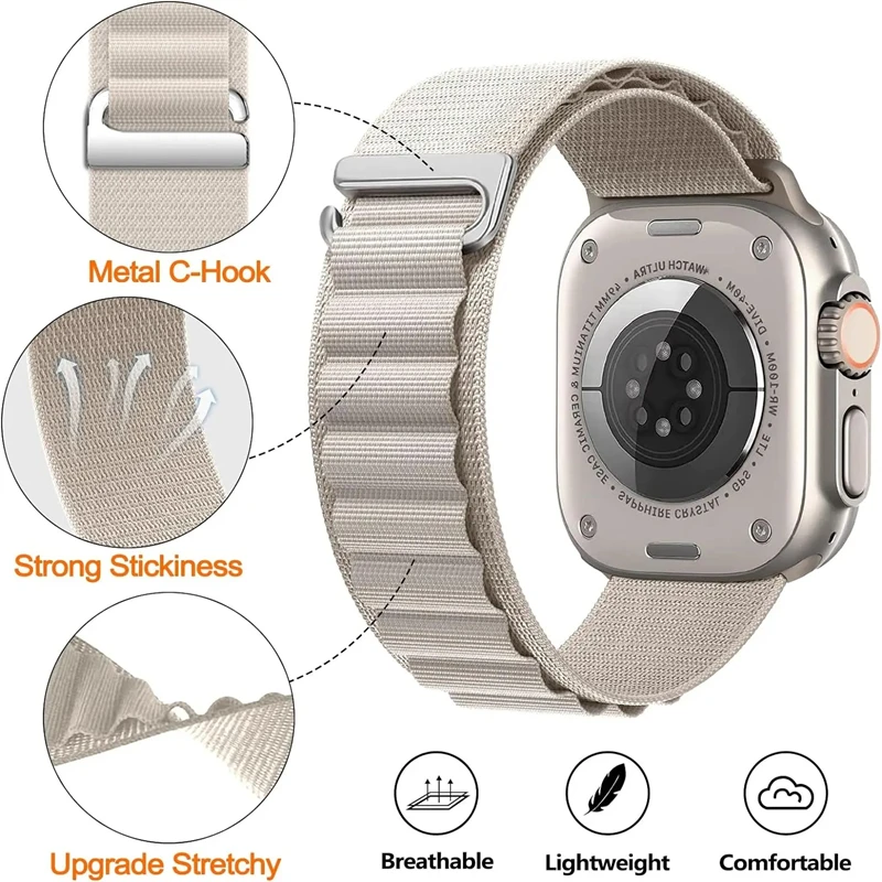 Alpine Loop for Apple Watch Ultra 2/1 Band 49mm 45mm 44m 41mm 40mm 42mm 38mm Nylon Strap for IWatch series 9 8 7 6 5 SE Bracelet