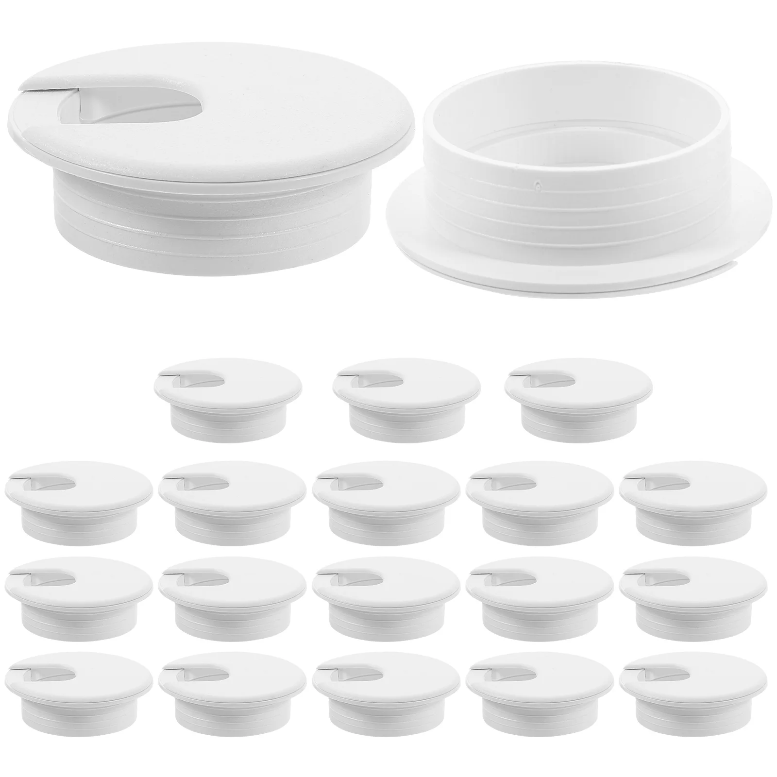 

20 Pcs Black 50mm Wire Hole Covers Durable Desk Grommets Cable Organizer Decorative Table Accessories