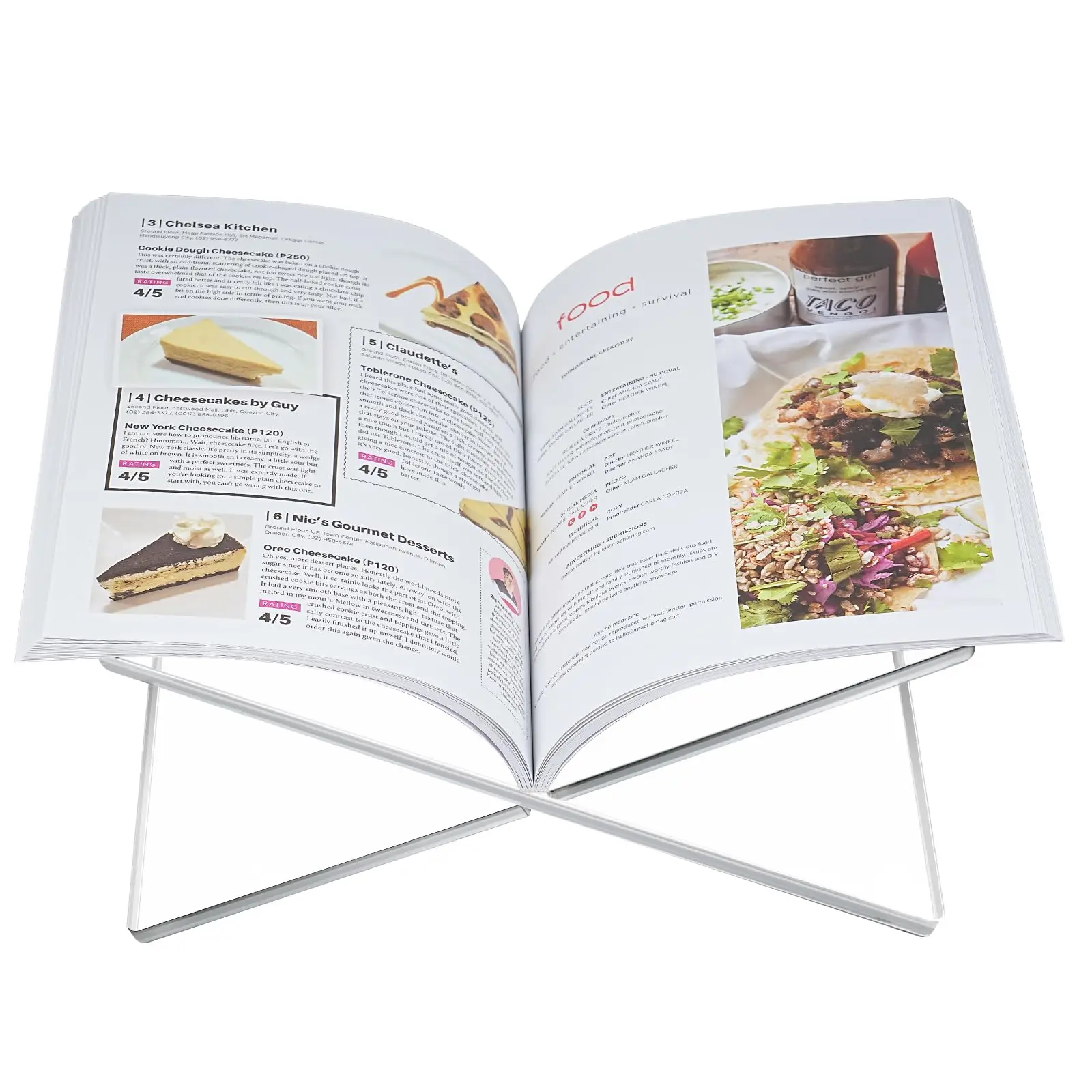 

Bookstand Clear Acrylic Book Stands for Amlits, Best Reading Display Open Holder for Cook Books Magazines, Newspaper, Textbooks