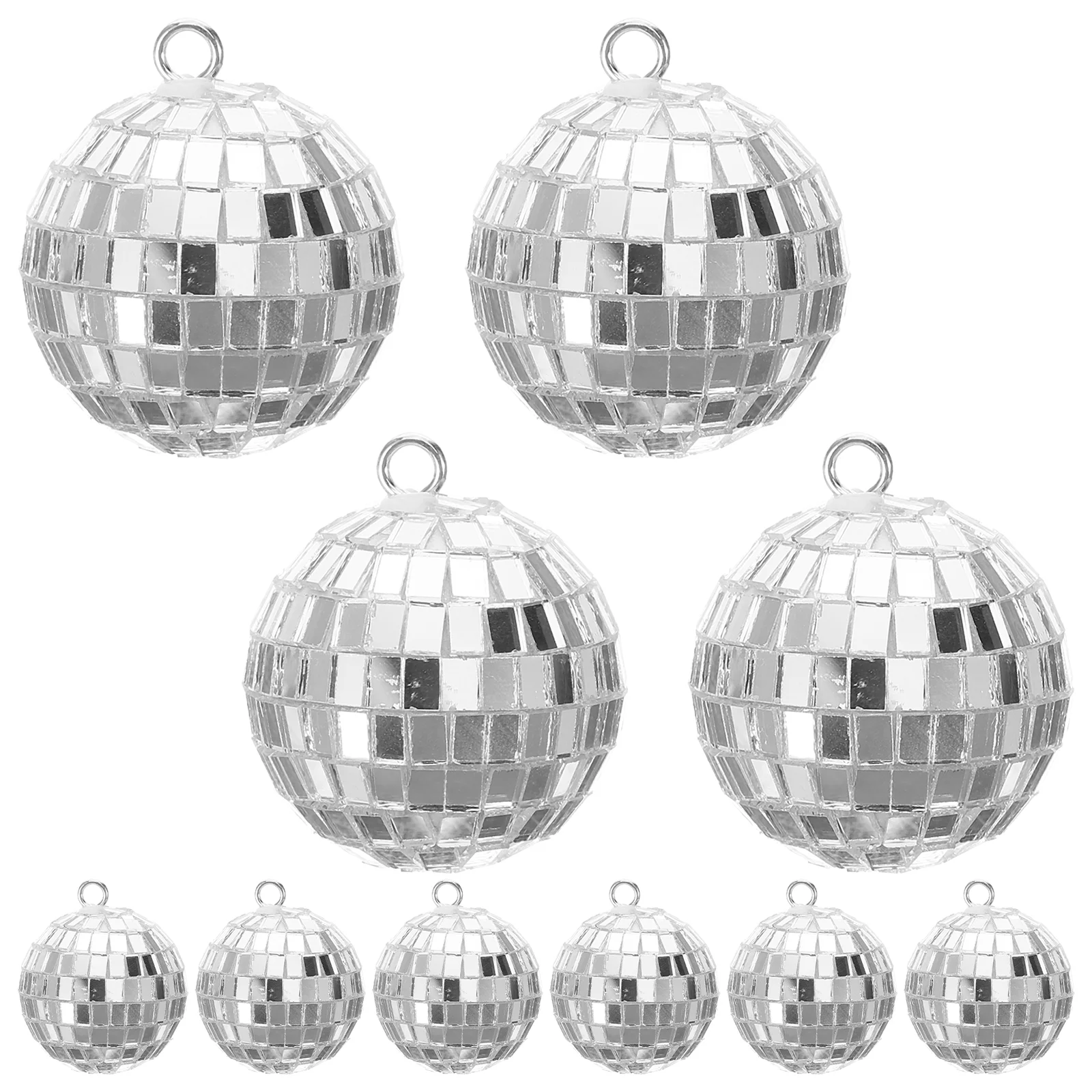 10 Pcs Reflective Ball Disco Lob Vintage Decor Plastic Wind Chime Pendant Decoration