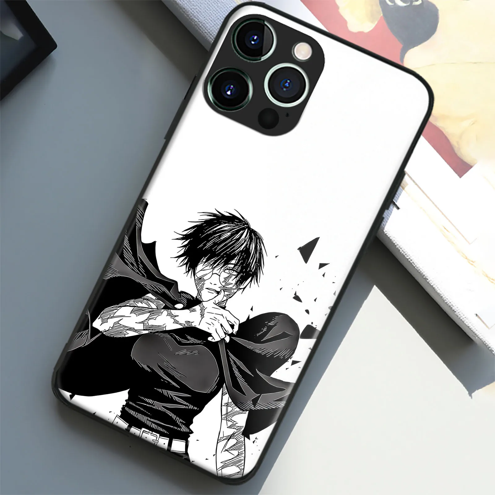 Maki Zenin Anime Protective Shell TPU Tempered Glass Phone Case for iPhone 16 15 14 11 Pro Max 7 8 15 16 Plus 12 13 Mini Xr Xs