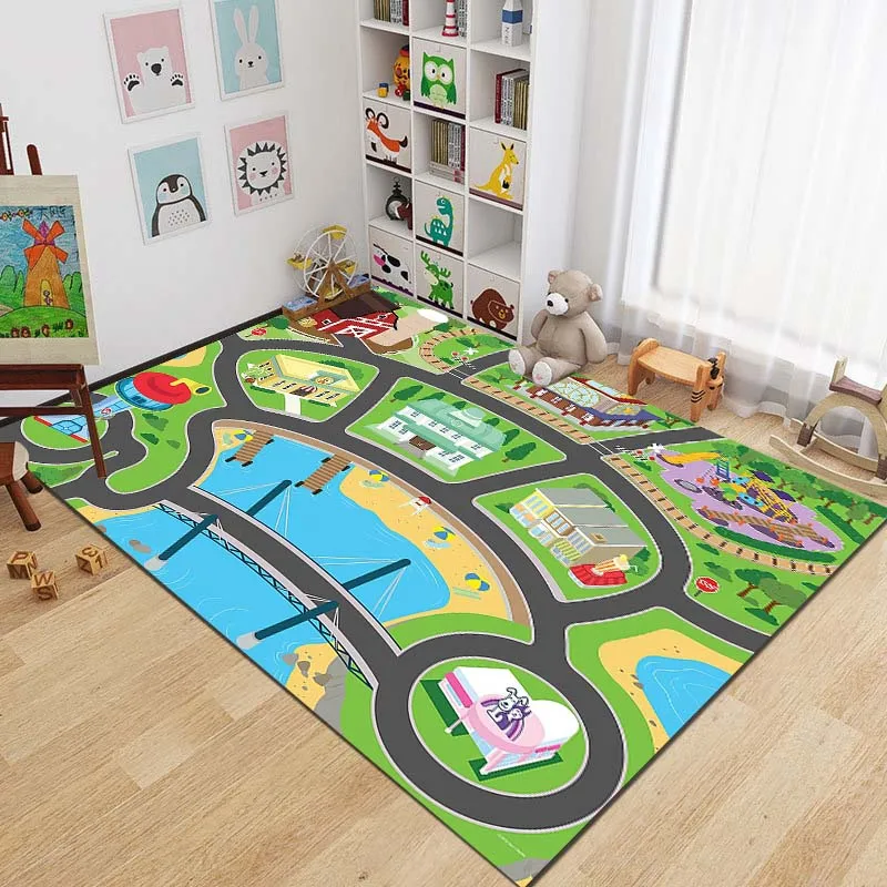 15 Sizes Children's Play Crawl Mat Alphabet Traffic Route Map Carpet Rug Living Room Sofa Floor Mat Home Decor Traffics Sign Mat