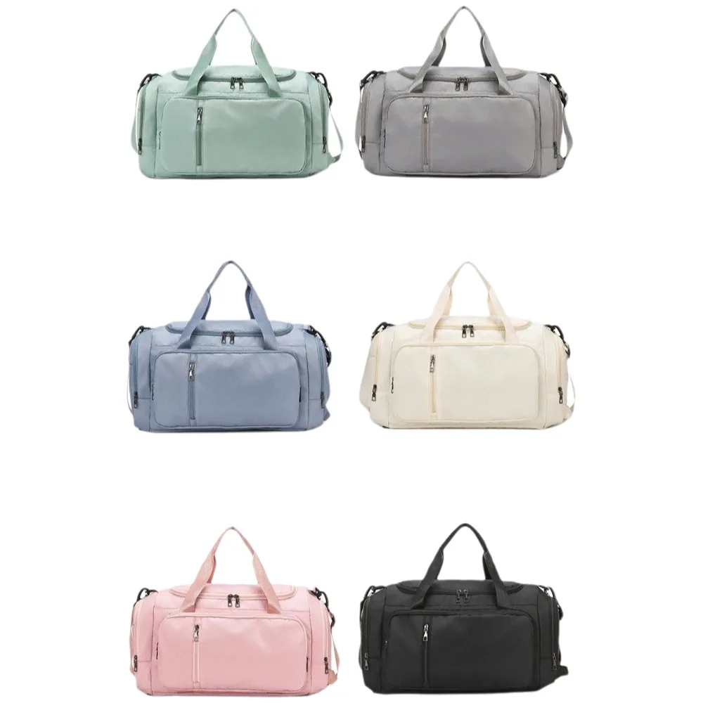 กระเป๋าเดินทางผ้าอ็อกซ์ฟอร์ดอเนกประสงค์ กระเป๋าสะพายกีฬาฟิตเนส แยกช่องแห้งเปียก ความจุขนาดใหญ่ กระเป๋าเดินทางแบบดัฟเฟิลสำหรับโยคะ