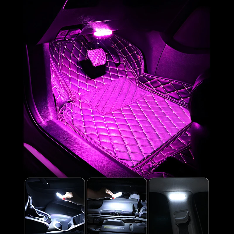 Car LED Touch Lights Wireless Interior Light Magnetic Auto Door Light Roof Ceiling Lamp Reading Lamp USB Rechargeable 5V