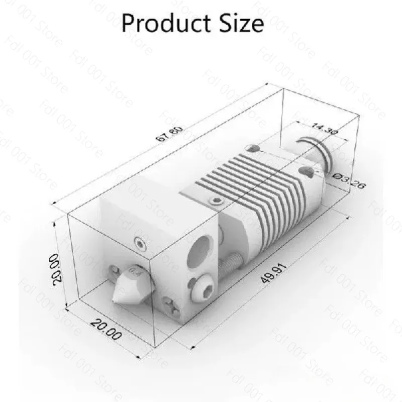 Hot End Kit For Anet 3D Printer Extrusion Head, 24V 40W