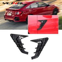 2 adet evrensel araba hava akış Fender Hood emme Vent kapak Trim karbon Fiber yan kanat çıkartmaları vücut köpekbalığı solungill havalandırma Sticker