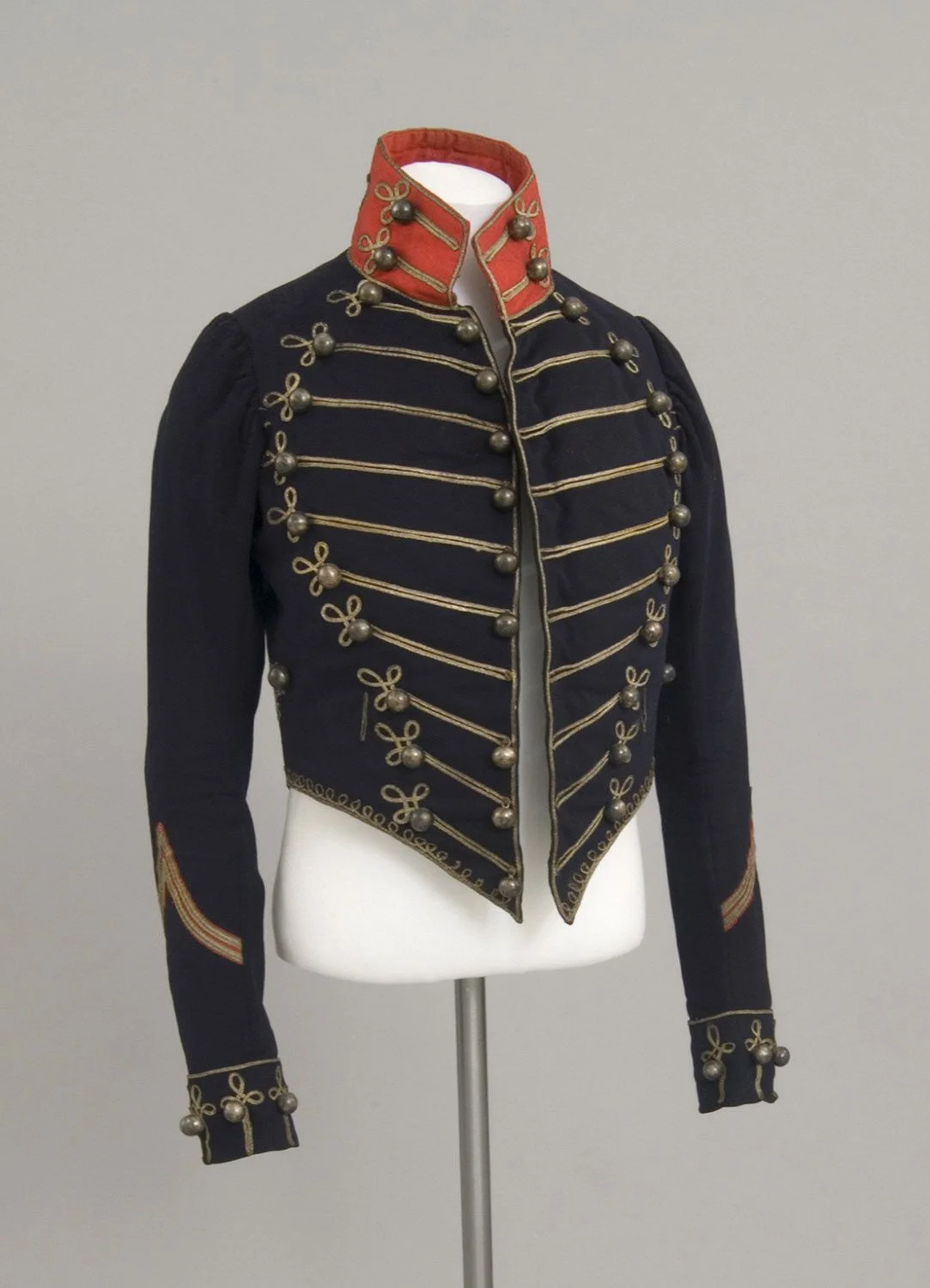 Napoleon Black Hussar Red Collar Braid Costume Coat Military Men Officer Soldier Coat Jacket Custom Made