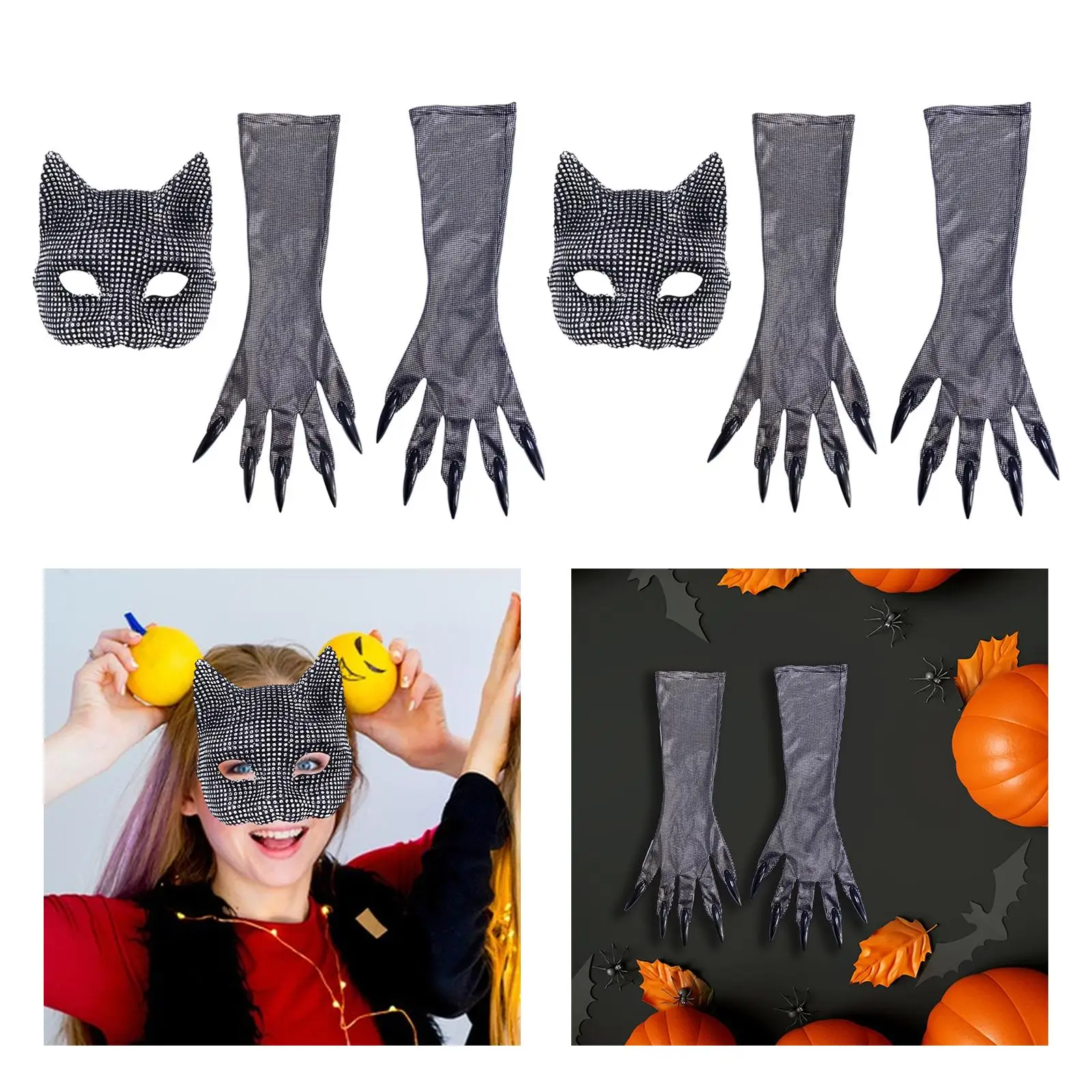 Halloween Cat Costumes for Women Cosplay Accessories Party Fancy Dress for Photo