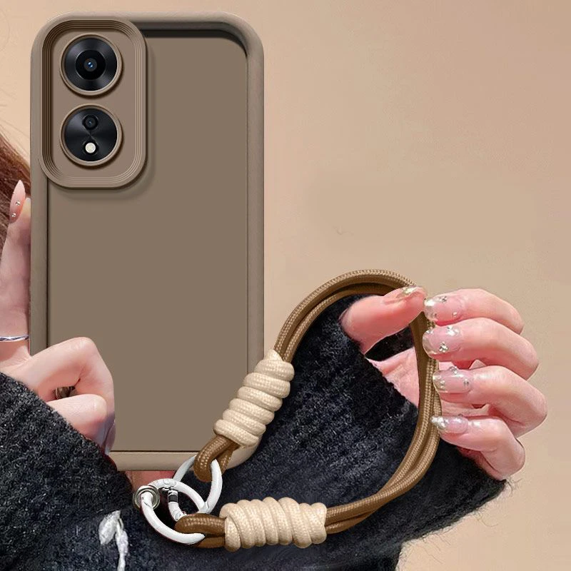 For OPPO Reno8 T 5G Case OPPO Reno 8T 5G Phone Case Weaving lanyard Cover Skin Feel Protection Shockproof case