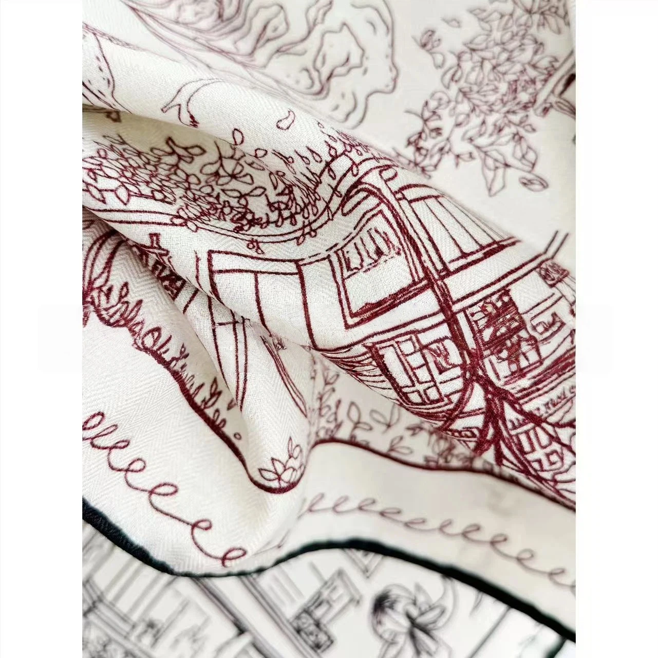 ผ้าพันคอสี่เหลี่ยมลายพิมพ์ Par - Vintage Fashion Sketches บทวิจารณ์และราคา