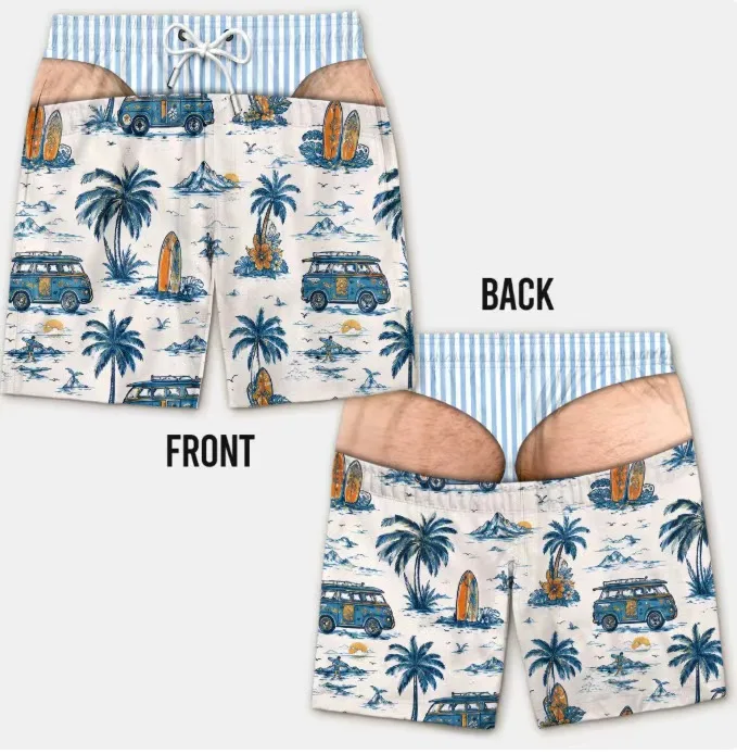 Lustige Badehosen für Herren mit 3D-Print, Fake-Skin-Boardshorts, Sommermode, viral, Strandshorts, Geschenk für Freund oder Ehemann – Detail 12
