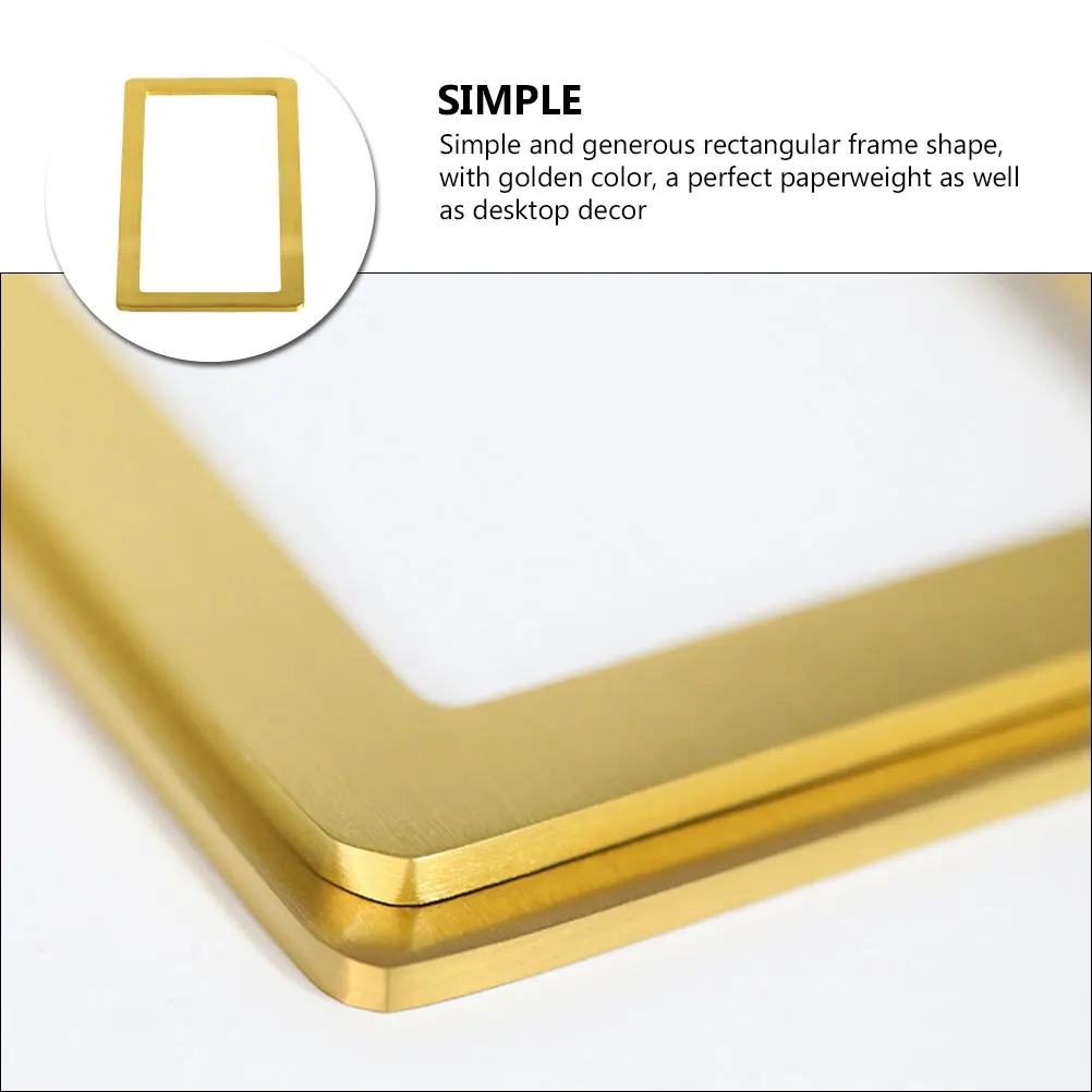 

Framed Brush Copybook Calligraphy Paperweight Chinese Copper Metal Practice Decorative Block Golden Student