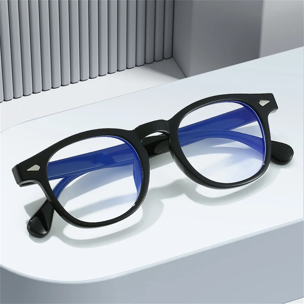 Klassische quadratische schwarze blaue Licht blockierende Brille 2024 Herren Vintage CLear Bluelight Lens Brillengestell Damen