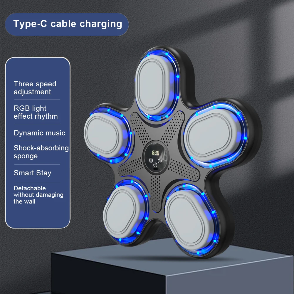 

Music Boxing Machine Boxing Workout Machine Bluetooth-Compatible Wall-Mounted Exercise Equipment Boxing Trainer for Adults Kids