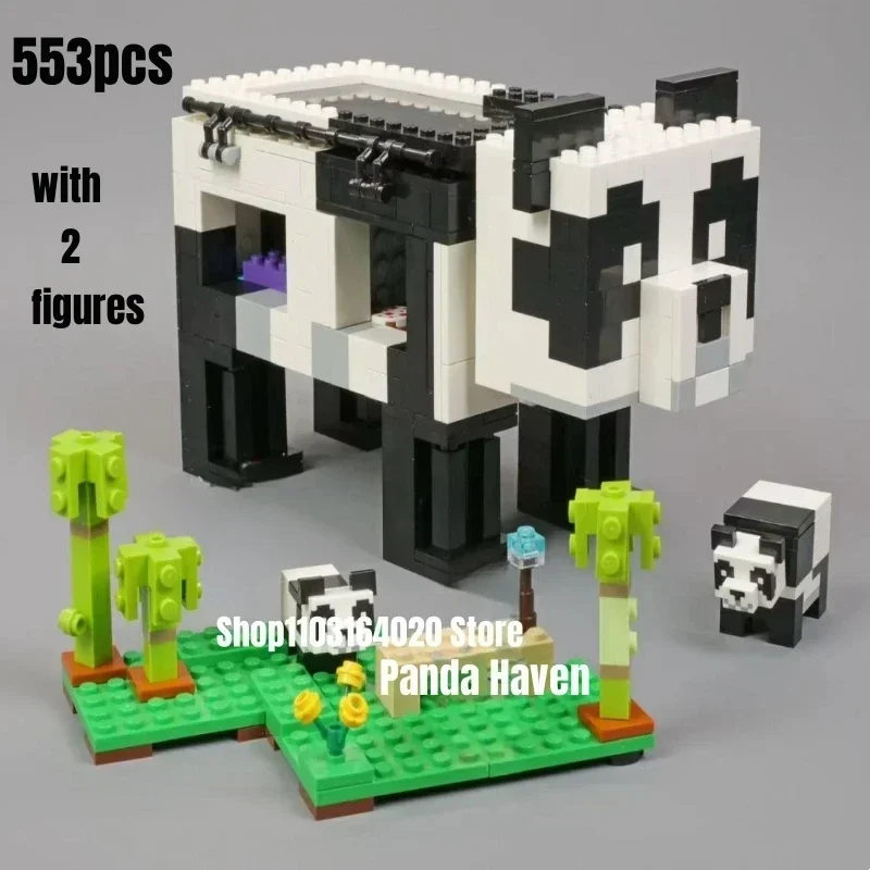 553 шт. Panda Haven, строительные блоки, модель Fit21245, игрушки для детей, рождественский подарок