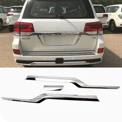 Back bumper Trim Garnish Molding For Toyota Land Cruiser 200 2016-2020 Chrome Rear Trunk Tail Gate Door Cover Molding Strip Trim